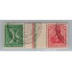 ALEMANIA 1921 TRIPTICO DE ESTAMPILLAS SE-TENANT ZUSAMMENDRUCKE USADO QUE ES MUCHO MAS ESCASO MICHEL KZ8 MUY RARO 450 EUROS